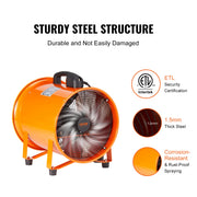 Vevor - Duct Fan - Ventilator - Exhaust Fan - 350W 10inch - with 5M PVC Duct Exhaust Fan for Home Workplace Factory