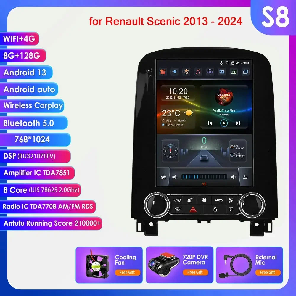 9,7" Android Autoradio – 2 Din Multimedia Speler – GPS Navigatie – CarPlay Android Auto – 4G Verbinding – DSP Geluidstechnologie - QUORE