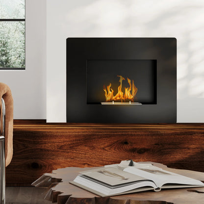Bioethanol Haard – Wandhaard – Vuurhaard – Sfeerverwarming – Bio Ethanol Vuur – Rookvrij En Geurloos – 66x16x52 cm – RVS Hittebestendig