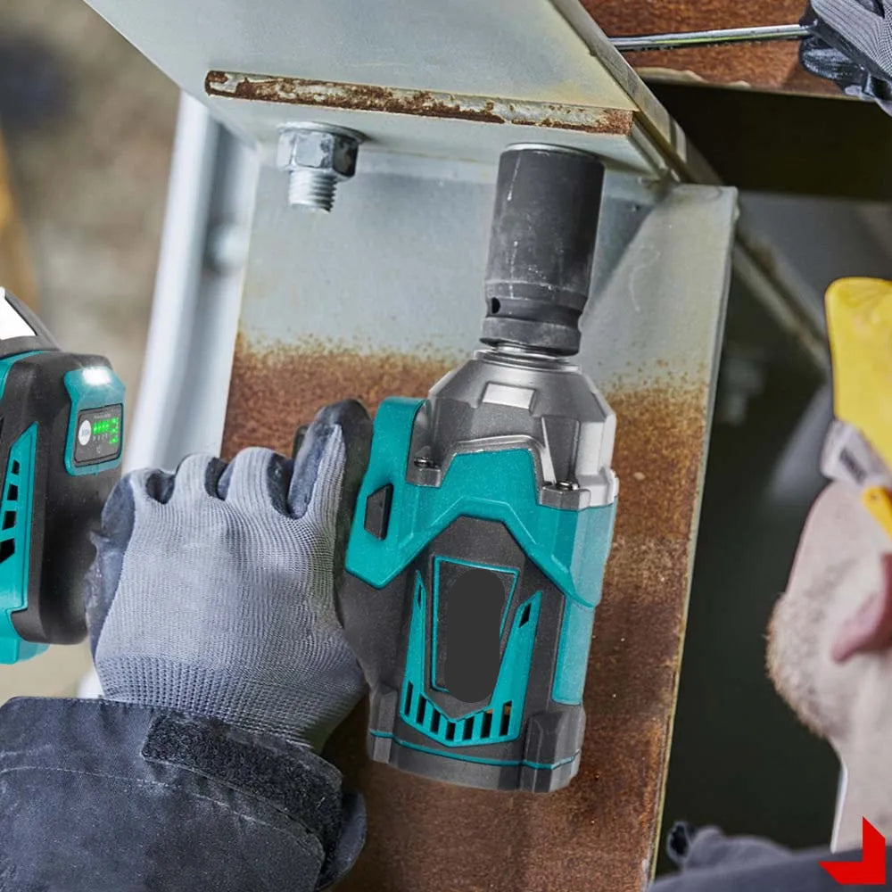 Slagmoersleutel - met Accu - Slagschroevendraaier - Slagmoersleutel - 18V - 1200Nm - Elektrische Schroefboormachine - 1/2 Inch - Brushless Motor - Draadloos - 2 Accu