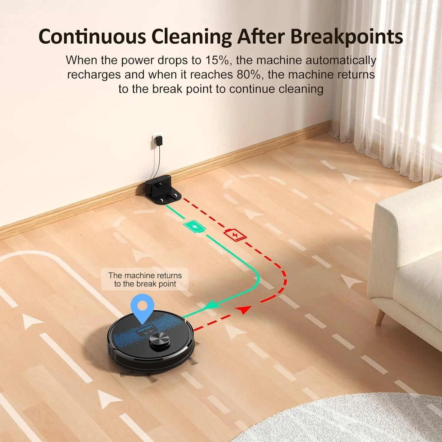 Robotstofzuiger SL60 Plus – Robotstofzuiger Met Dweilfunctie – Automatische Stofzuiger – Robot Cleaner – Robot Stofzuiger Voor Huisdieren – 60 Dagen Handsfree Leegmaken – 4500Pa Zuigkracht - QUORE
