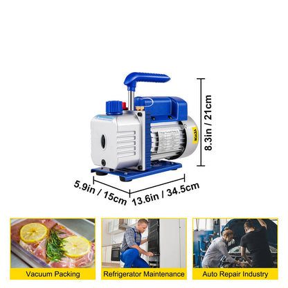 Vacuümpomp - Vacuümpomp Air Conditioner - Vacuümkamer - Vacuümkamer met pomp - Koelgereedschap - Air Conditioning Pomp - 9 CFM - 1 HP - 220V 5PA - Ultieme Vacuüm Koelmiddel HVAC Luchtgereedschap