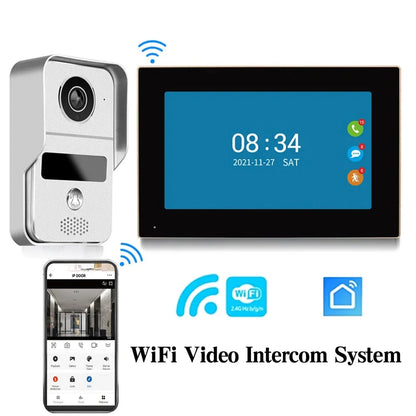 Draadloze Video Deurintercom – Video Deurbel – Intercom Systeem – Huisbeveiliging – Digitale Deurbel – 7 Inch Kleurentouchscreen – 1080p Camera Met Nachtzicht