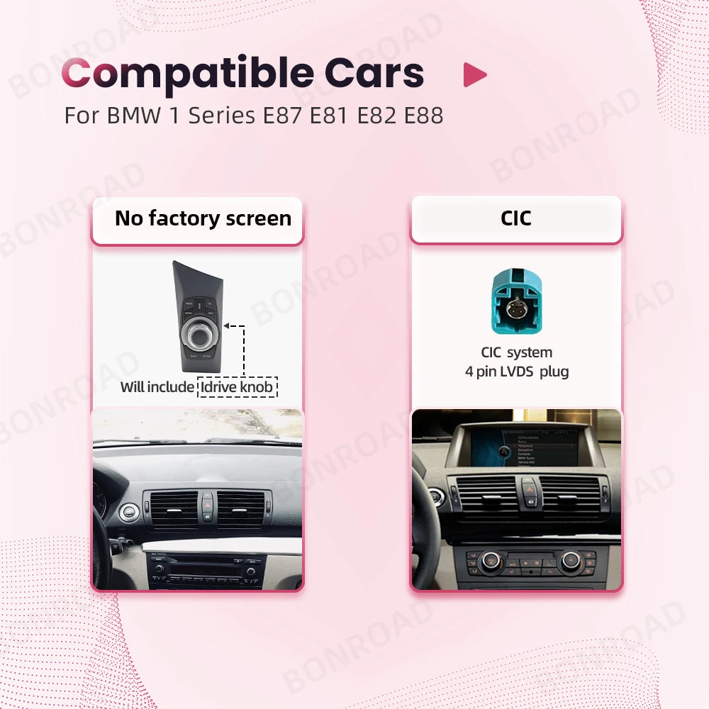Multimedia Speler BMW 1 Serie – Auto Radio – Navigatiesysteem – Touchscreen Unit – Inbouw Scherm – Draadloos CarPlay & Android Auto – 10,25 Inch HD Display – 4x45W Versterker - QUORE