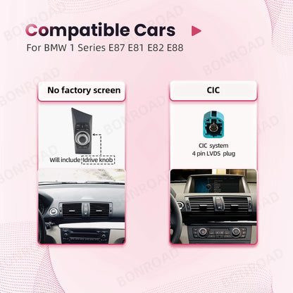 Multimedia Speler BMW 1 Serie – Auto Radio – Navigatiesysteem – Touchscreen Unit – Inbouw Scherm – Draadloos CarPlay & Android Auto – 10,25 Inch HD Display – 4x45W Versterker - QUORE