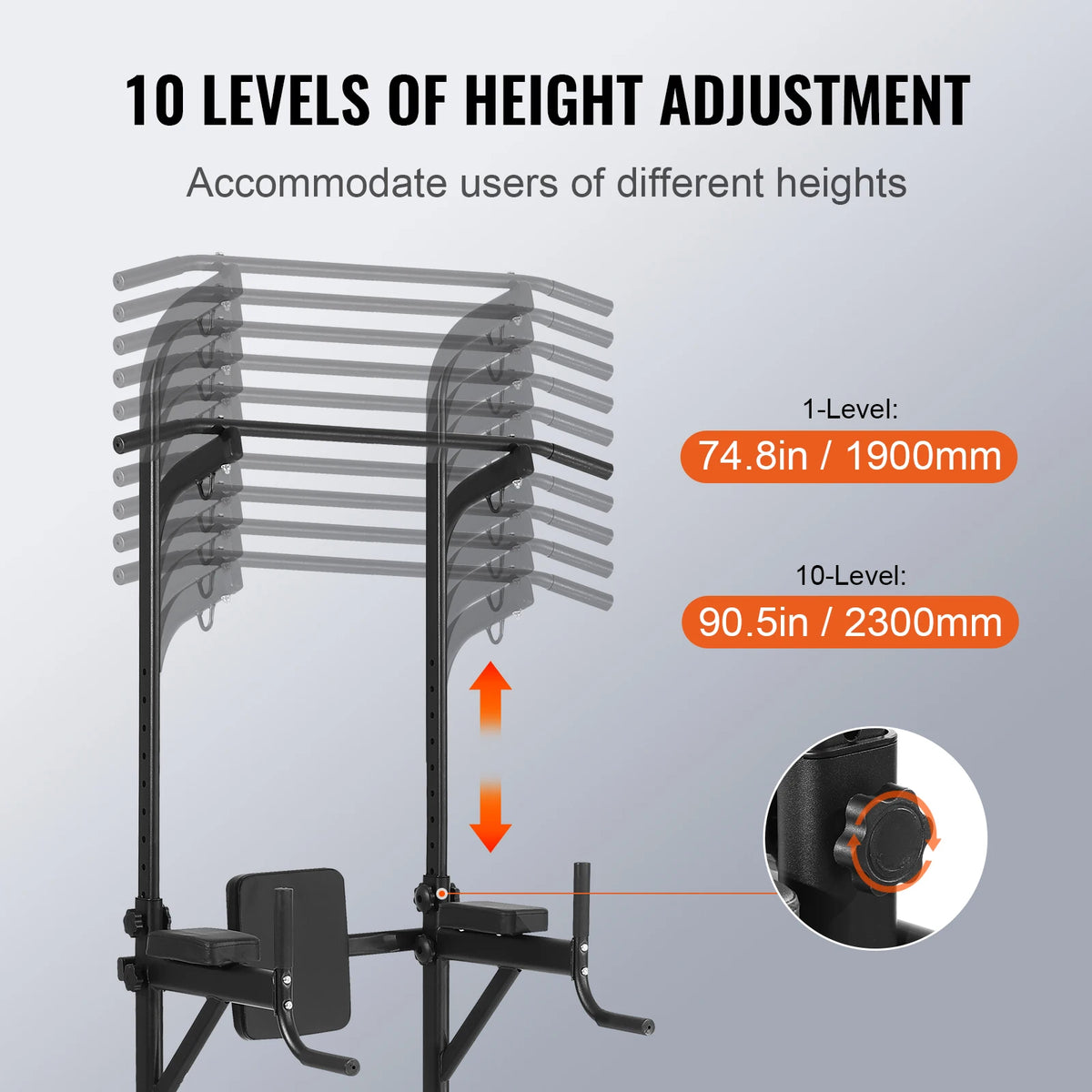 Pull Up Station - Dip Station - Dip Bars - Multifunctioneel/Instelbaar Dip en Pull Bar Station - Power Tower Fitness Station - Pull Up Bars - Krachttraining