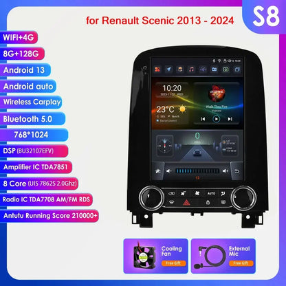 9,7 Inch Autoradio – Multimedia Speler – 2 Din Headunit – Navigatiesysteem – GPS Ontvanger – Android 14 Besturingssysteem – CarPlay & Android Auto – Ingebouwde 4G Verbinding - QUORE