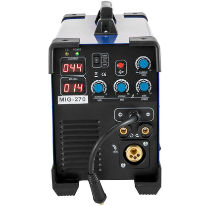 3-in-1 Lasmachine – Inverter Lasapparaat – MIG MMA TIG – Verstelbare Stroomsterkte 50-270A – Compact Draagbaar – IGBT Technologie - Blauw
