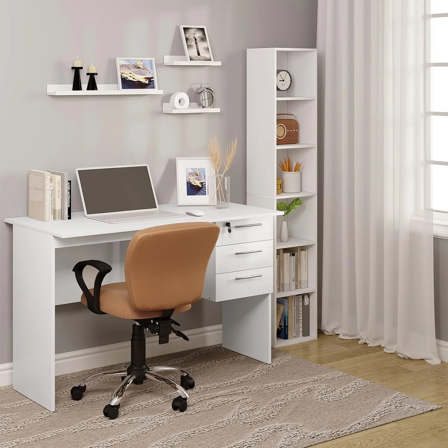 Computerbureau - Computertafel - Gaming Bureau - Gaming Tafel -  Laptoptafel - Krasbestendig Tafelblad - 120x60x75cm -  Lichtgewicht - Zwart - QUORE