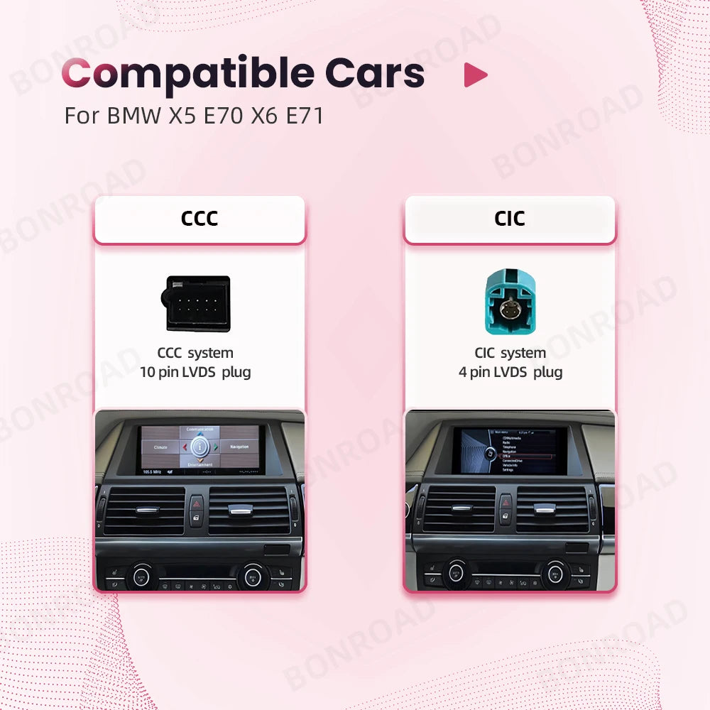 Draadloze CarPlay Module – Android Auto Adapter – Infotainmentsysteem Interface – Bluetooth Carkit – Mirror Link – Voor BMW X5 E70 X6 E71 CIC – Draadloze Verbinding – Plug & Play Installatie - QUORE