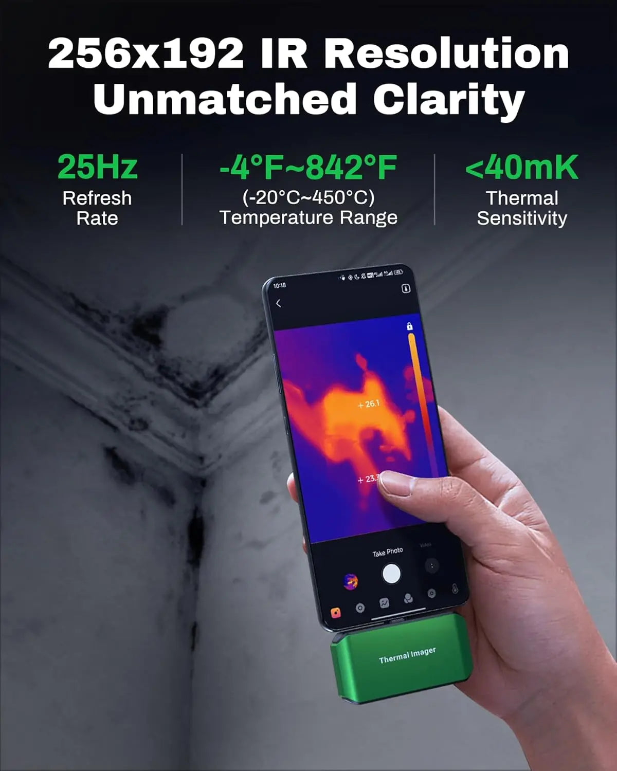 Warmtebeeldcamera – Thermische Camera – Infraroodcamera – IR Camera – Temperatuurmeter – 256x192 Resolutie – 4 USB Type-C Aansluitingen – 3D Analyse – Compatibel Met Android
