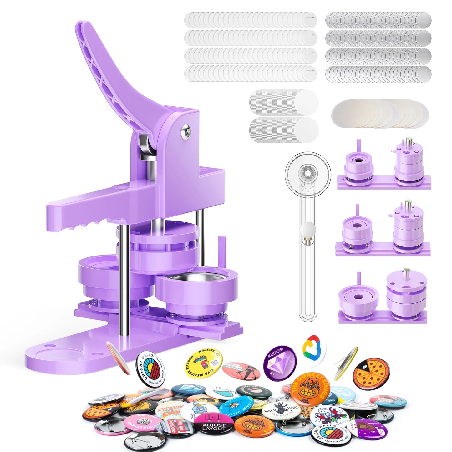 Knop Maker Machine - Knopenmachine - knop Badge Maker - Badge   Pin Maker - handmatige machine - 25Mm, 32Mm, 58Mm - Purple