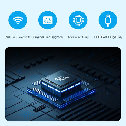 Wireless CarPlay Adapter – Android Auto Interface – Bluetooth Module – Mirror Link Connector – GPS Navigatie Ondersteuning – Draadloze Connectiviteit – Plug-and-Play Installatie - QUORE
