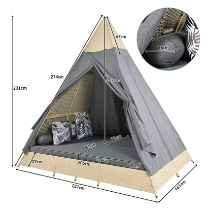 Loungeset – Tuinset – Loungemeubel – Rattan Loungeset – Hoekbank – Weerbestendig Polyrattan – Inclusief 8 cm Kussens