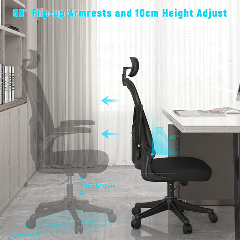 Bureaustoelen - Gaming Bureaustoel - Ergonomische bureaustoel - Bureaustoelen voor Volwassenen - Chair - Zwart