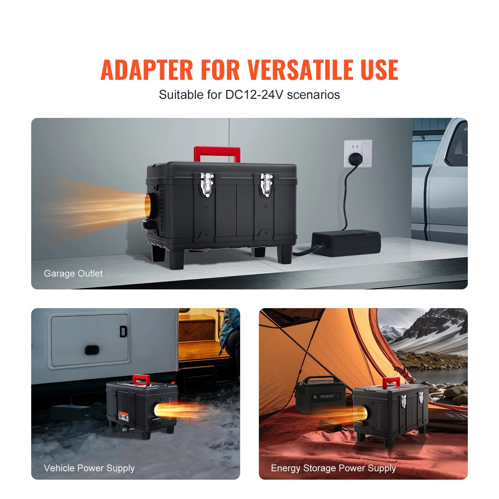 Dieselverwarmer – Diesel Kachel – Standkachel – Luchtverwarmer – Parkeerverwarmer – 8KW Vermogen – Bluetooth Bediening en CO Alarm Veiligheidssystemen - QUORE
