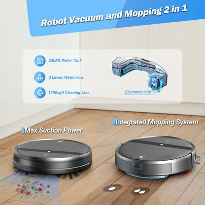 Robotstofzuiger – Dweilrobot – Stofzuigerrobot – Robotcleaner – Slimme Stofzuiger – 2-in-1 Dweilfunctie – Krachtige 2000Pa Zuigkracht