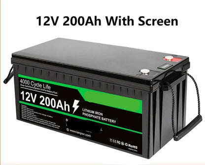 LiFePO4 Accu – Lithium Accu – Camper Accu – Boot Accu – 12V 200Ah – Lichtgewicht – Lange Levensduur