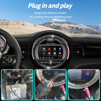 Draadloze CarPlay Adapter – Android Auto Adapter – Bluetooth Interface – Auto Multimedia Connector – Mini NBT CIC Systeem – Plug & Play Installatie – Handsfree Bellen & Navigatie - QUORE