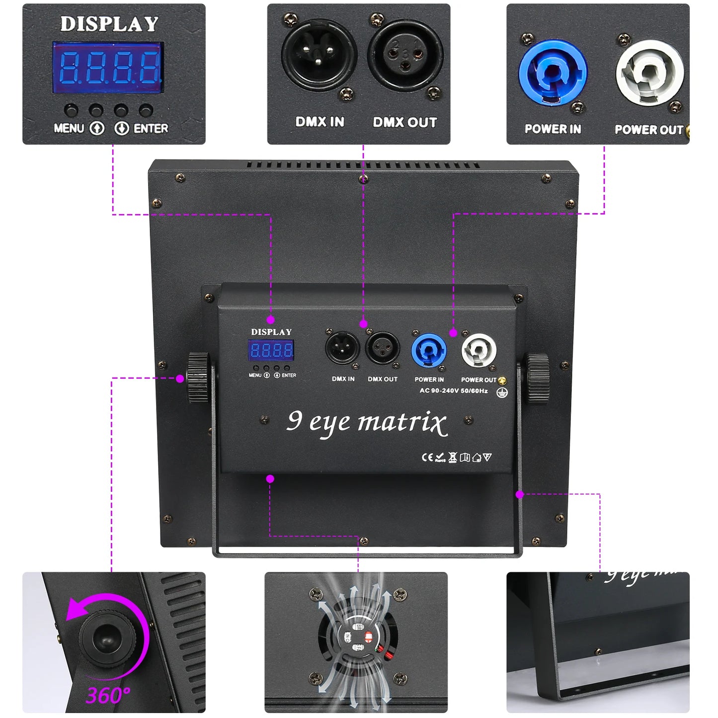 Led Parlicht – RGBW LED Licht – Stage Licht – Effect Licht – DJ Licht – Set van 2 – 108W Matrix Design – DMX512 Controle
