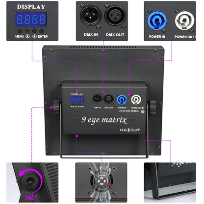 Led Parlicht – RGBW LED Licht – Stage Licht – Effect Licht – DJ Licht – Set van 2 – 108W Matrix Design – DMX512 Controle