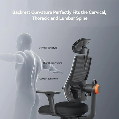 Ergonomische Bureaustoel - Gaming Stoel - Stoelen - Bureaustoelen - Hoge Rug - Verstelbare Lendensteun - met Automatische Volgfunctie - 3D Verstelbare Armleuningen - Verstelbare Hoofdsteun en Zithoogte - Zwart
