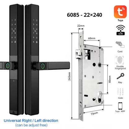 Vingerafdrukslot – Slimme Deurslot – Elektronisch Slot – Smart Lock – Deurklink Slot – Wifi Connectiviteit – IP67 Waterdicht – Aluminium Materiaal