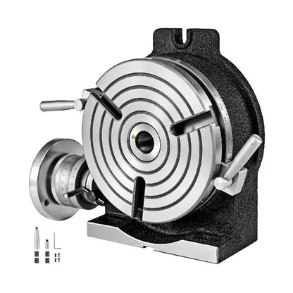 Draaibare Werktafel – Draaiplateau – Precision Tafel – Werkbank Accessoire – 8 Inch Diameter – Gietijzeren Constructie – 3-Slot Ontwerp - QUORE