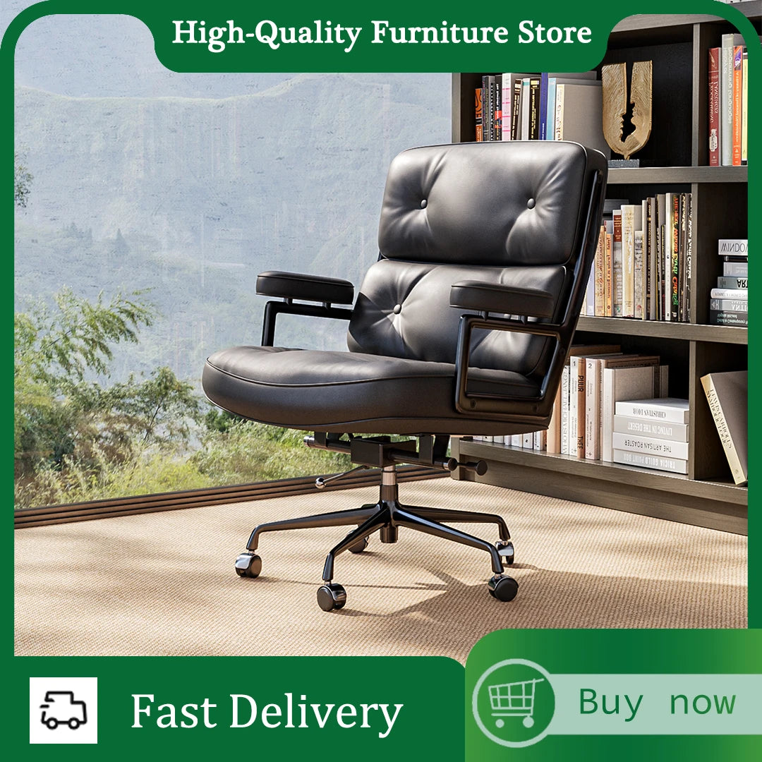 Gamestoel – Gaming Stoel – Bureaustoel – Game Stoel – Gaming Chair – Echt Lederen Bekleding – Ergonomisch Met Verstelbare Rugleuning