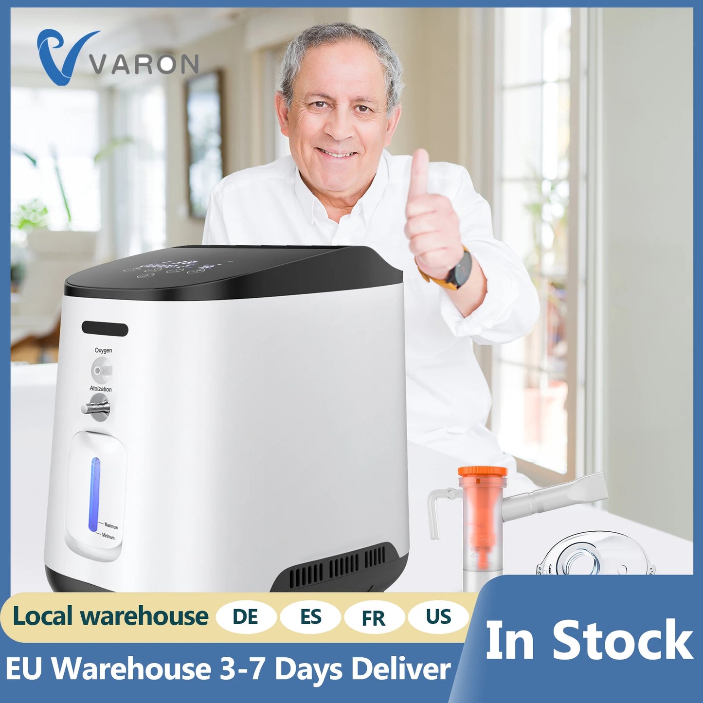 Zuurstofconcentrator – Oxygenerator – Ademhalingsapparaat – Medisch Hulpmiddel – Oxygen Machine – Maximaal 90% Zuurstofconcentratie – Compact & Geluidsarm