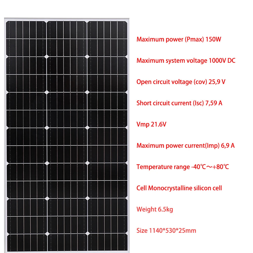 Zonnepaneel - Zonnepanelen - Monokristallijn - Set van 2 - 100W - Rigid Glass - Waterdicht - Lichtgewicht - On-Grid/Off-Grid Gebruik - Hoge Efficiëntie