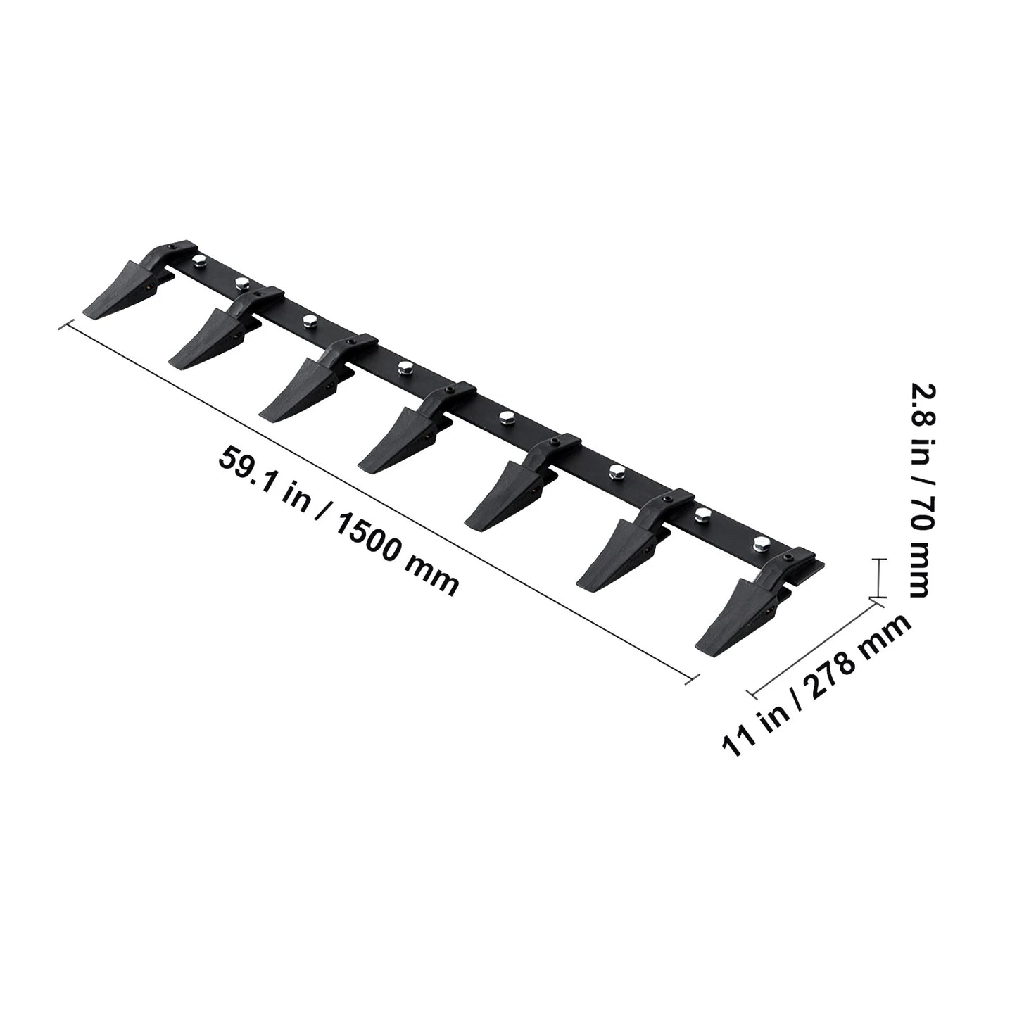 SucceBuy Bucket Tooth Bar Heavy Duty Tractor Bucket Teeth Bar for Sub-Compact Tractor Loader 4560 lbs Load-Bearing Capacity
