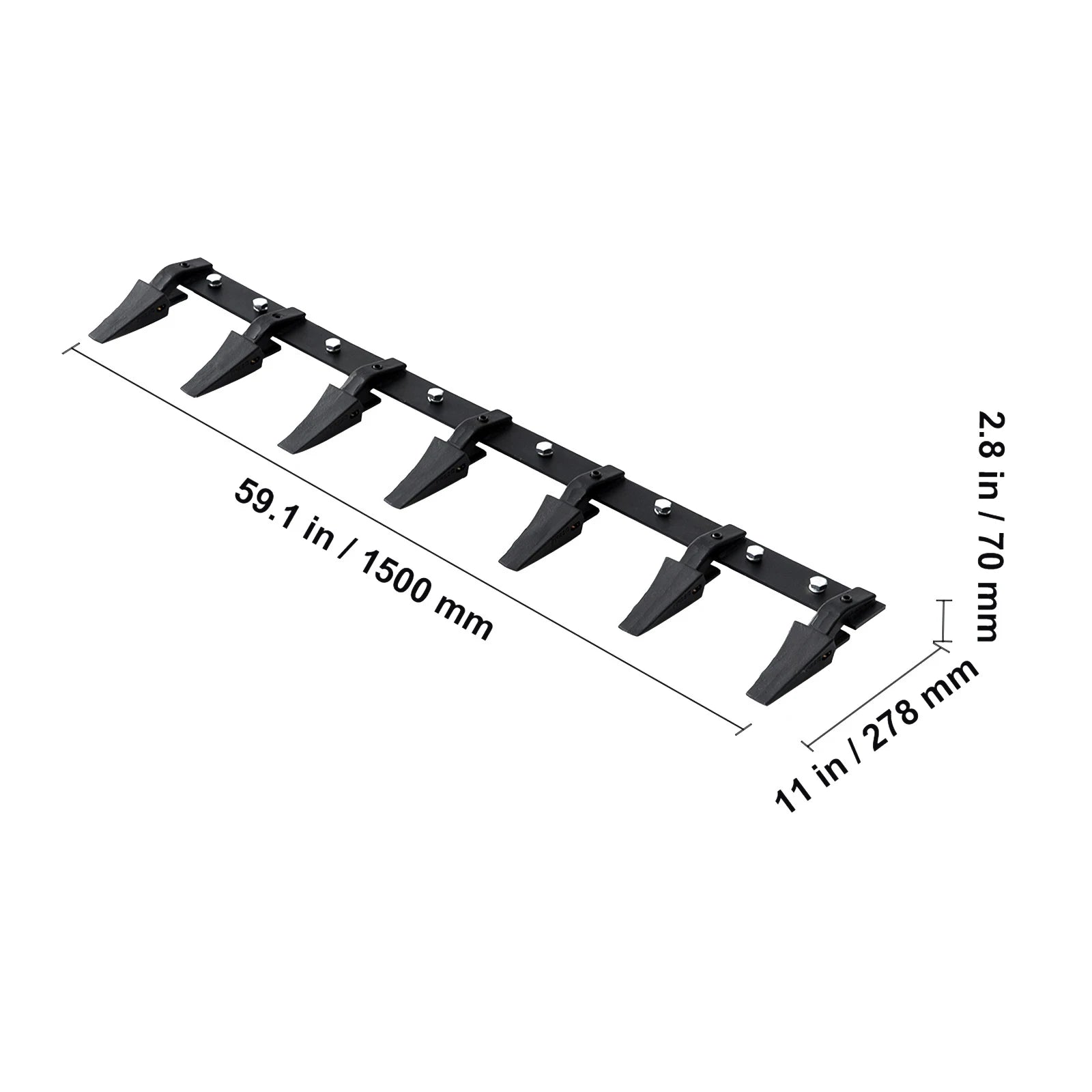 SucceBuy Bucket Tooth Bar Heavy Duty Tractor Bucket Teeth Bar for Sub-Compact Tractor Loader 4560 lbs Load-Bearing Capacity - QUORE