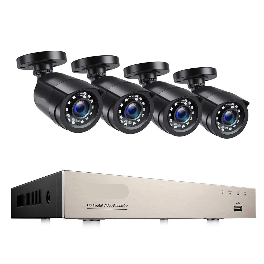 Beveiligingsset 4 Camera’s – CCTV Systeem – Camerabewaking – Surveillance Set – Beveiligingscamera – 5MP HD Beeldkwaliteit – 2TB HDD Opslag