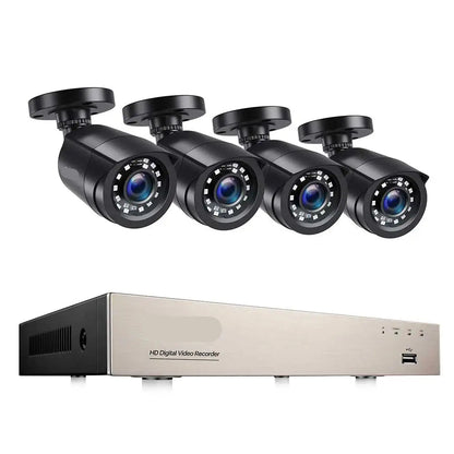 Beveiligingsset 4 Camera’s – CCTV Systeem – Camerabewaking – Surveillance Set – Beveiligingscamera – 5MP HD Beeldkwaliteit – 2TB HDD Opslag