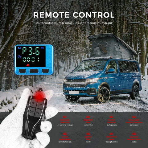 Sunster Draagbare Diesel Luchtverwarmer- Alles in één - Parkeerverwarming- 8KW 12V- met LCD Monitor- (Auto en Vrachtwagenverwarming)