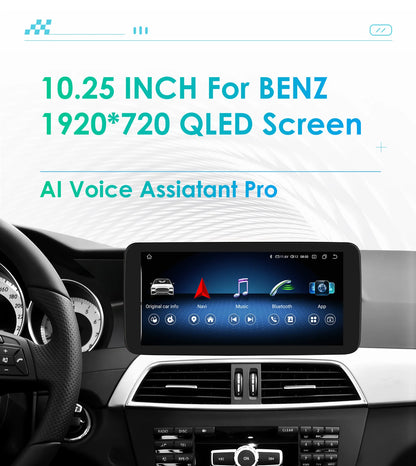 Hizpo Carplay 4G AI Systems Android 13 Car Radio for Mercedes Benz C-Class W204  Multimedia Video Player GPS Autoradio Bluetooth