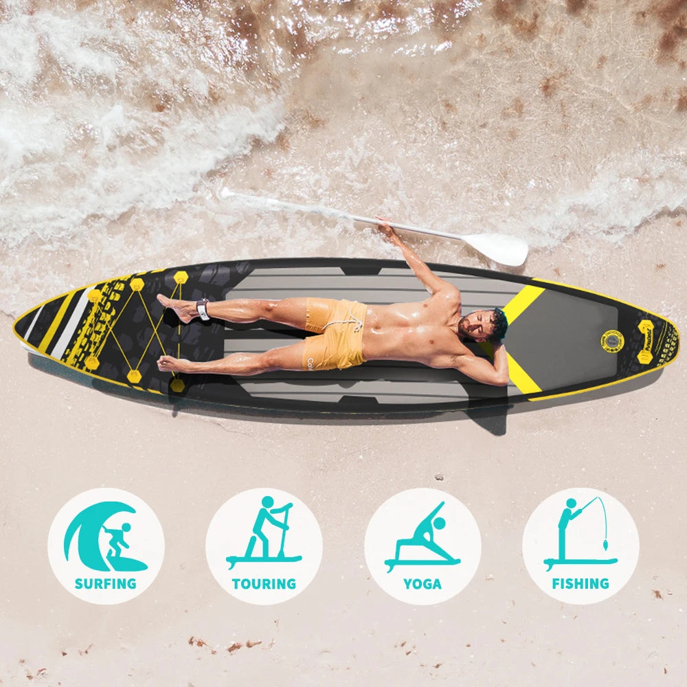Supboard - Sup - Paddle Board - Sup Boards - 350x84x15cm - Ultra-Light - Opblaasbaar Stand Up Paddle Board - Max 165 kg - Waterdicht - Voor  Rivier - Zee - Inclusief Paddle - Rugzak - Zadel & Accessoires - Blauw