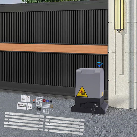 Elektrische Schuifpoortopener – Automatische Poortmotor – Poortbediening – Poortopener Set – Schuifpoort Systeem – 370W Motor – Infraroodsensor Veiligheid – Veelzijdig Tot 800 Kg