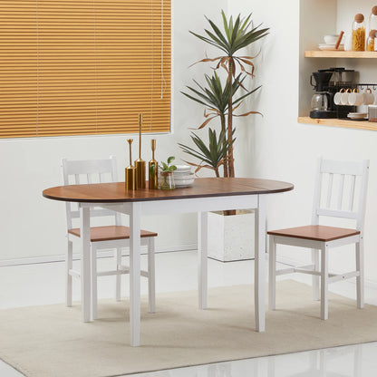 Eettafel – Uitklapbare Tafel – Grenenhouten Tafel – Compacte Eettafel – Flexibel Formaat – Onderhoudsvriendelijk - 140 x 70 x 75 cm - Bruin