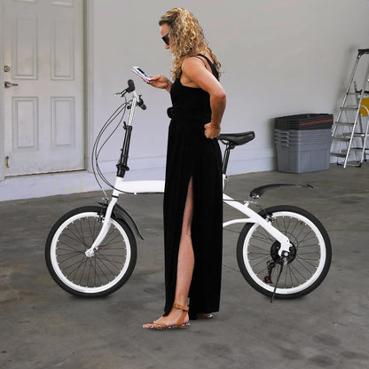 Vouwfiets – Vouwbare Fiets – Compacte Fiets – Stadsfiets – 20 Inch – 6 Versnellingen – Verstelbaar Zadel