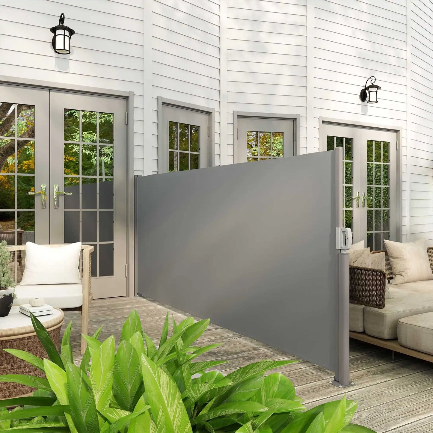 Uitschuifbaar Zijscherm – Balkon Scherm – Windscherm – Privacy Scherm – Waterafstotend Polyester – Aluminium Frame