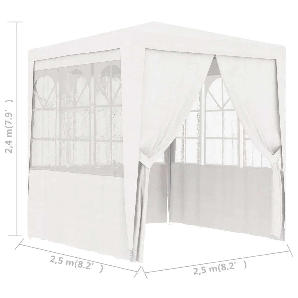 Paviljoen – Tuinpaviljoen – Partytent – Buitentent – Tuinent – Overkapping – Waterdicht – Robuust Stalen Frame - 2.5 x 2.5 m - Wit