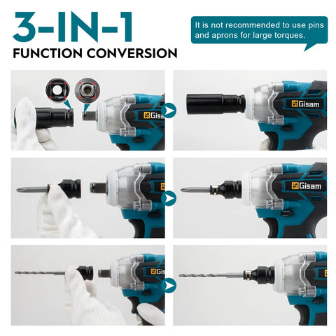 Impact Wrench - Electric Impact Wrench - Battery Impact Wrench - Impact Driver - 320N.M Brushless Electric Impact Wrench -with 2 18V Battery Set