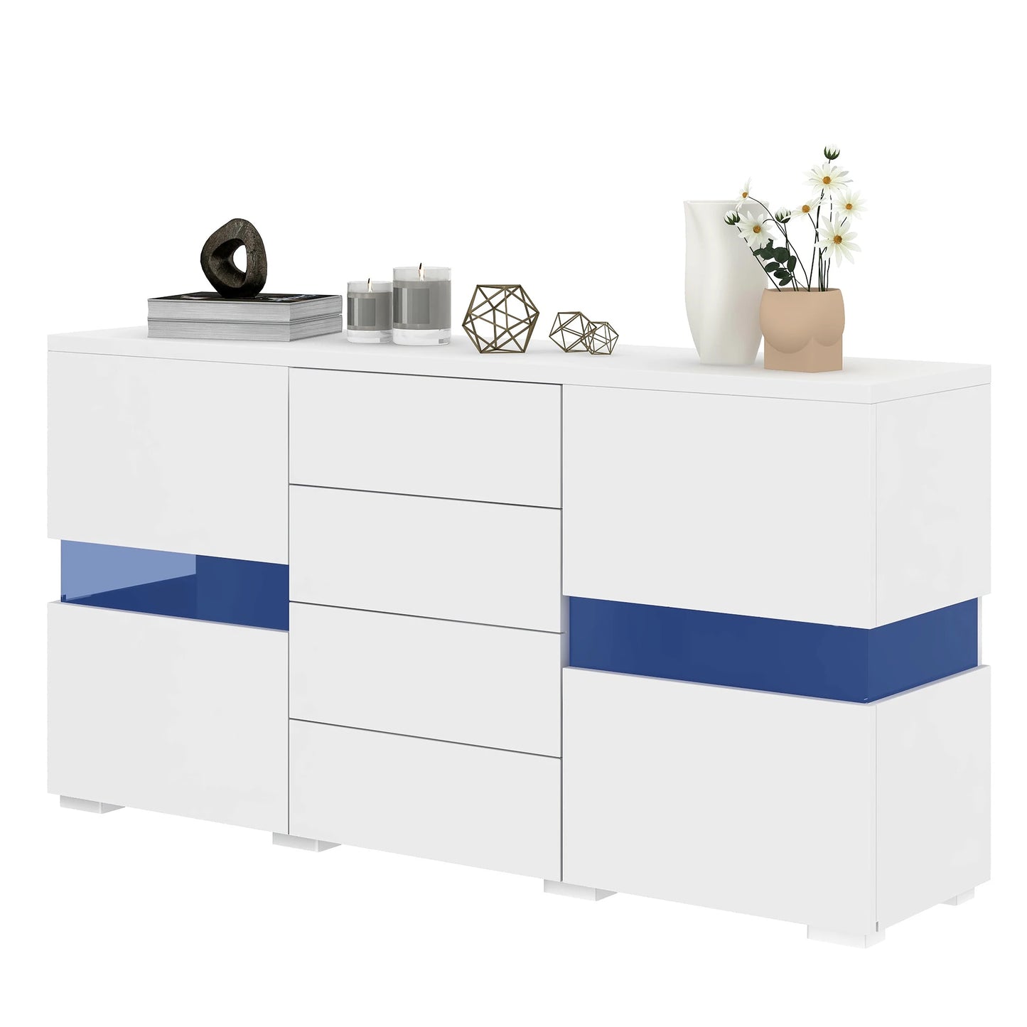 Sideboard – Opbergkast – Dressoir – Kast – Meubel – LED-Verlichting – USB-Aangedreven - QUORE