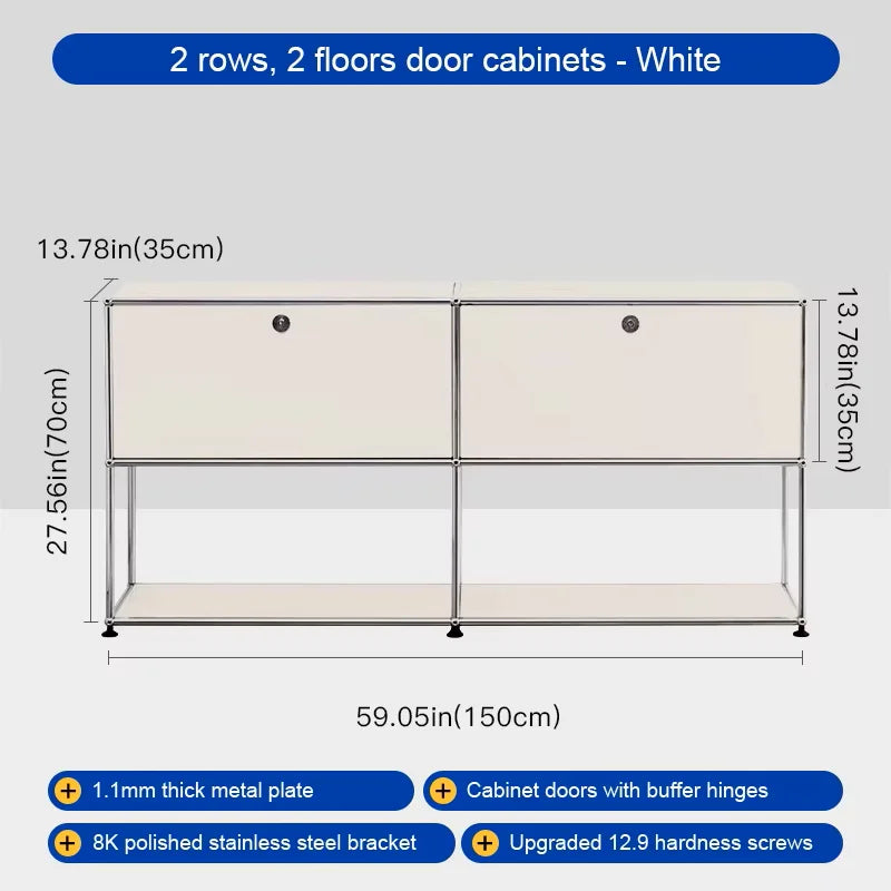 TV-Kast – TV-Meubel – Media Meubel – Woonkamer Kast – Roestvrij Staal – Modern Metalen Frame - Stijl 3