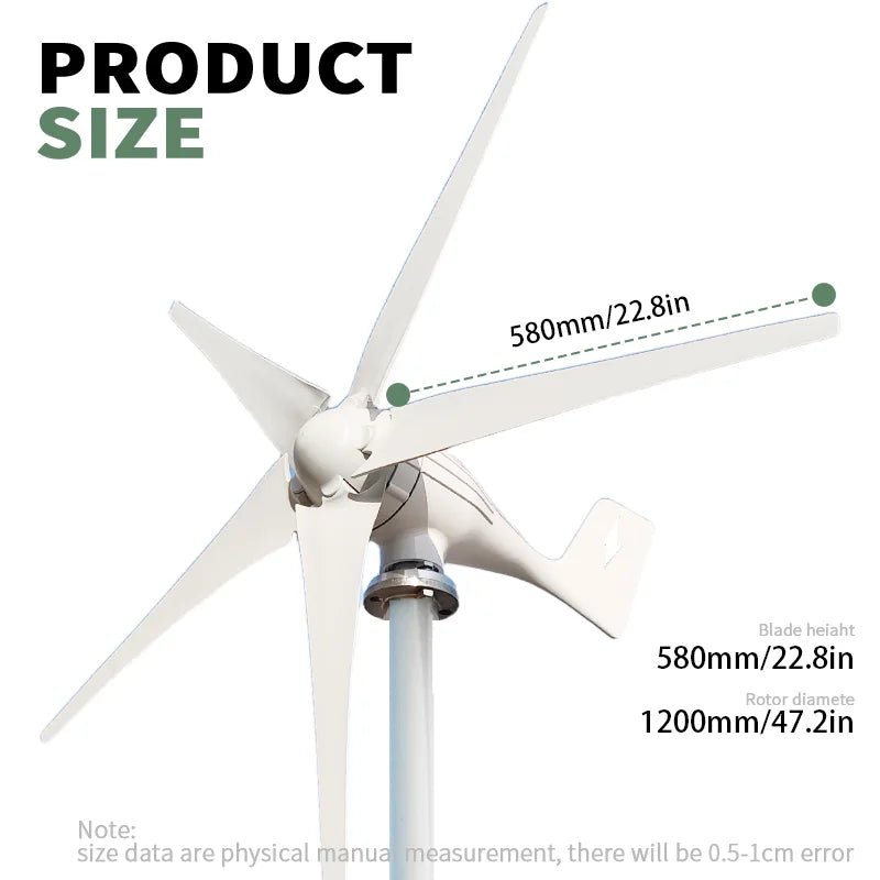 4000W High Efficiency Wind Turbine Off Grid System 12V 24V Output Voltage 220V 230V Home Appliance Power Supply System
