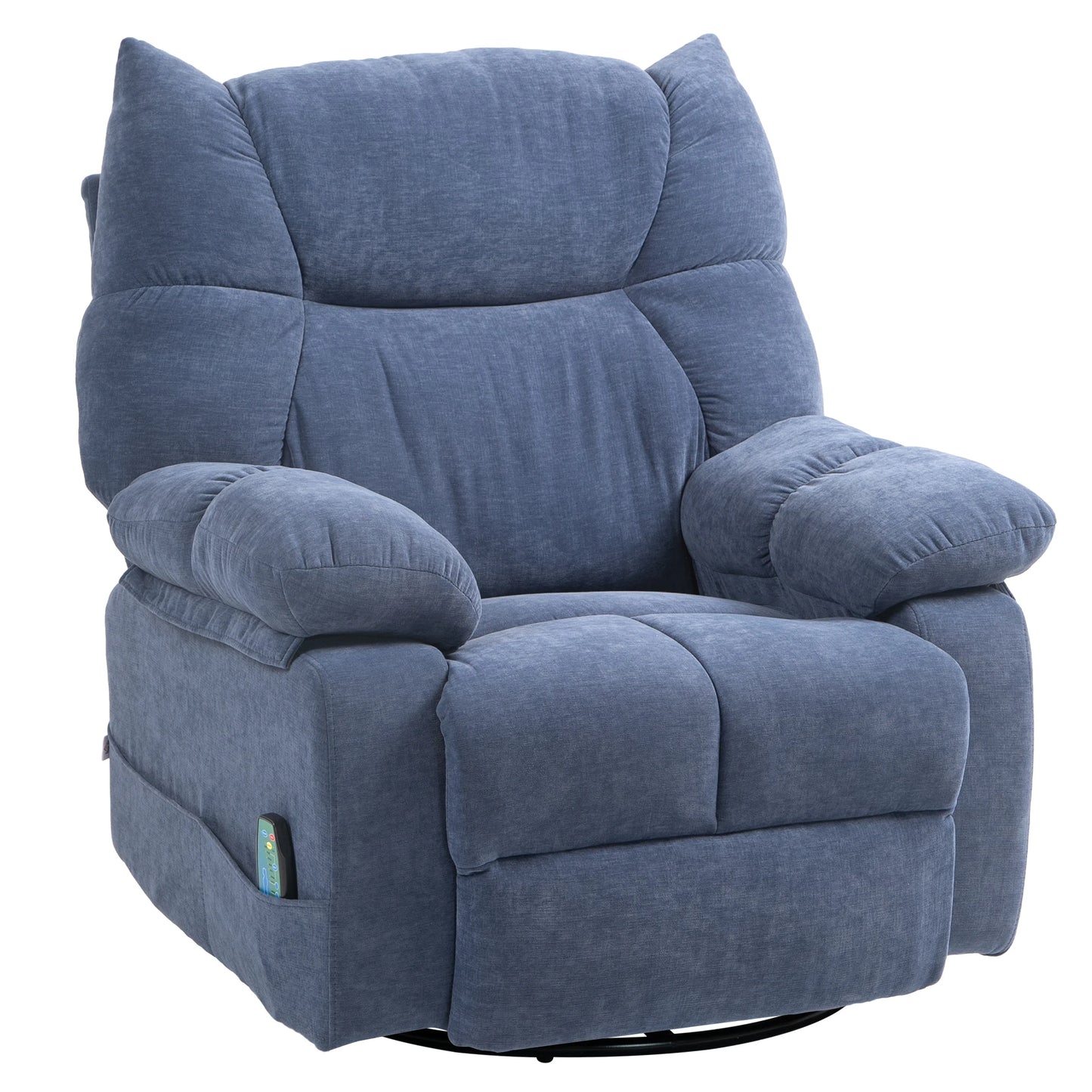 Elektrische Relaxfauteuil – Relaxstoel – Massagefauteuil – Relaxstoel Met Massage – Verstelbare Rugleuning – Warmtefunctie – 360° Draaibaar - QUORE