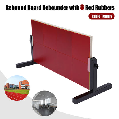 Tafeltennis Rebound Board - 2e Generatie Pingpong Return Board met 8 Rode Rubbers - Zelftrainingsapparatuur - Ping Pong - Tafeltennis Tafel - QUORE