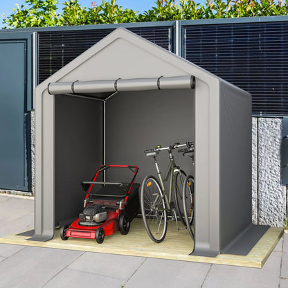 Fietsenstalling – Fietsengarage – Tuinkast – Opslagtent – Gereedschapsopslag – Donkergrijs – Gegalvaniseerd Stalen Frame – Waterbestendig PE Zeil 190x170x200 cm